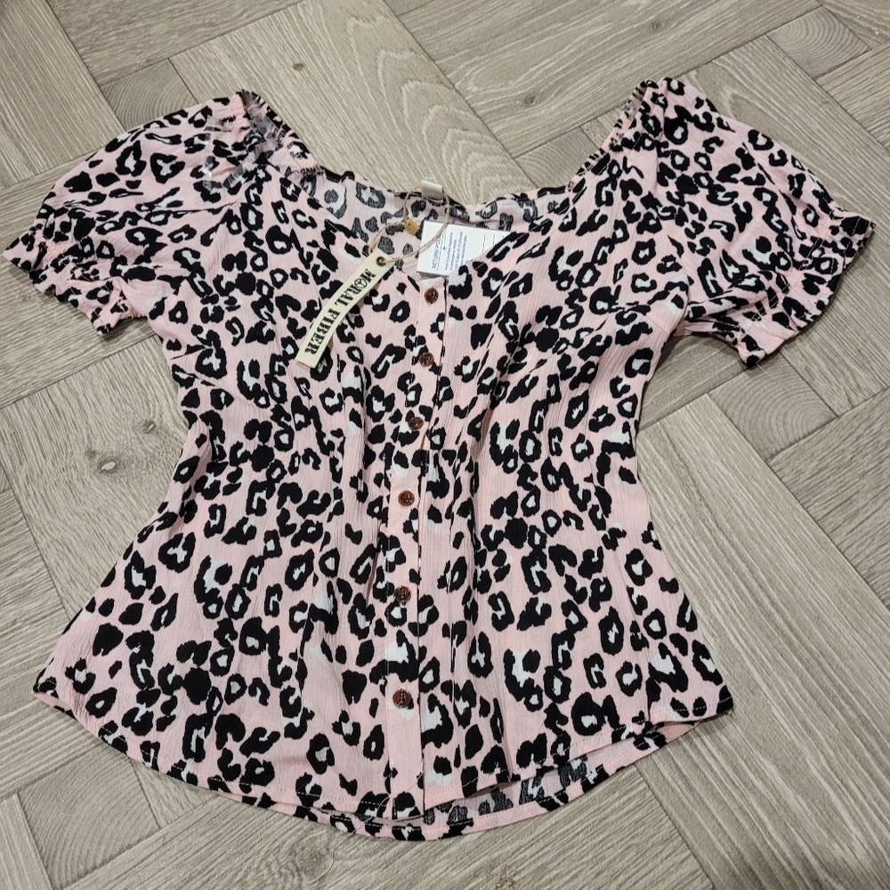 Pink Animal Print Blouse